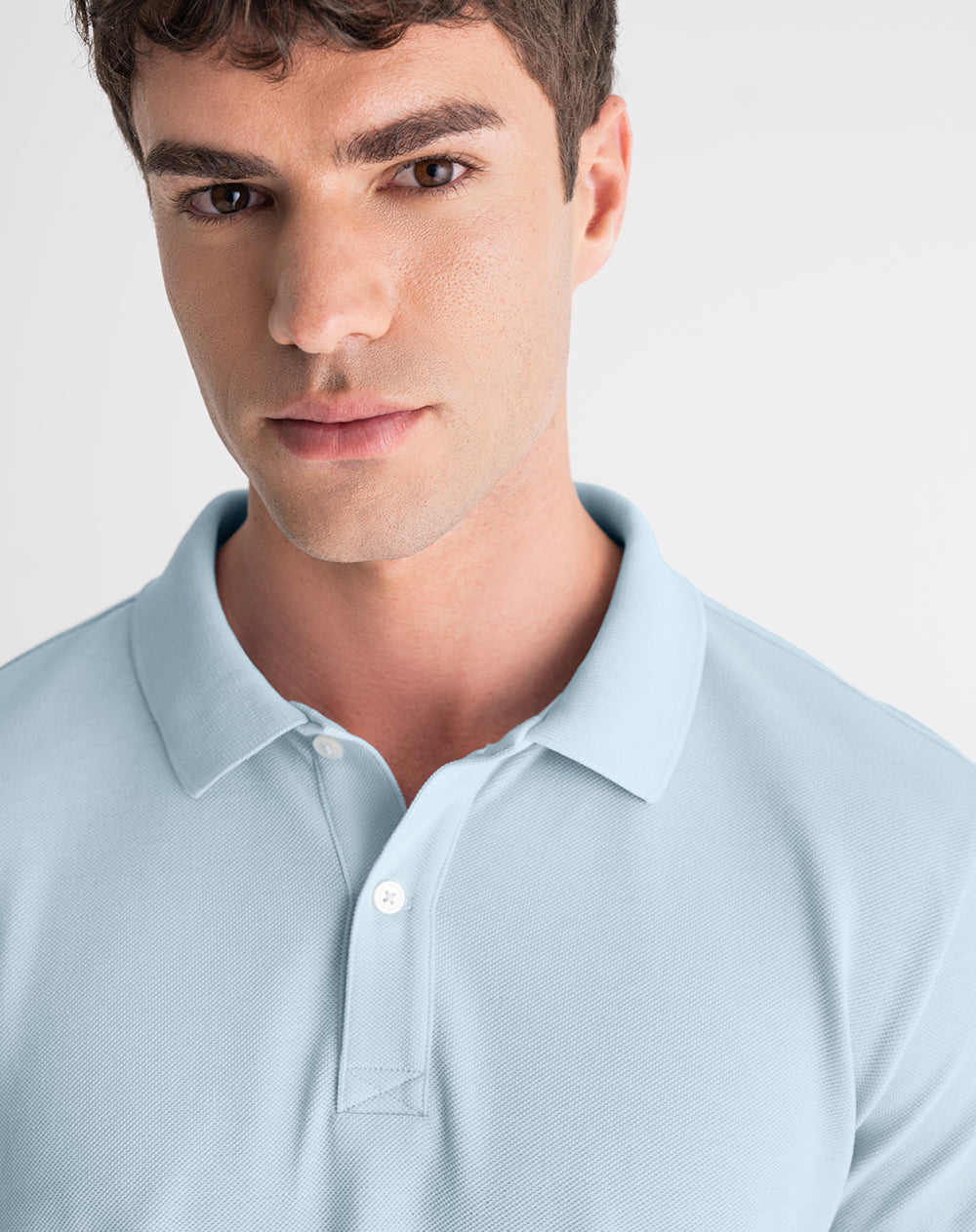 Polo regular algodón azul hombre