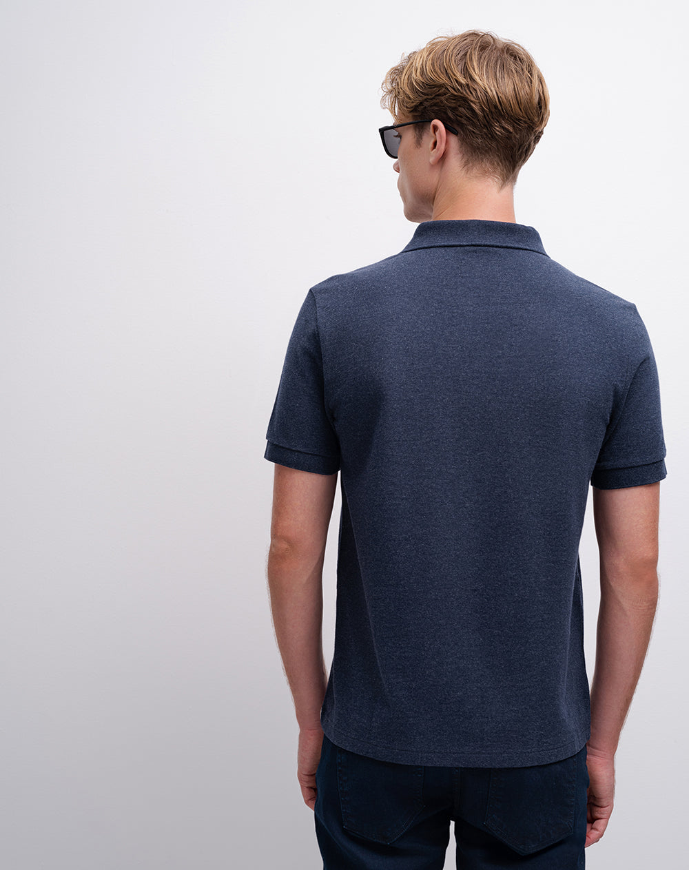 Polo regular algodón azul hombre