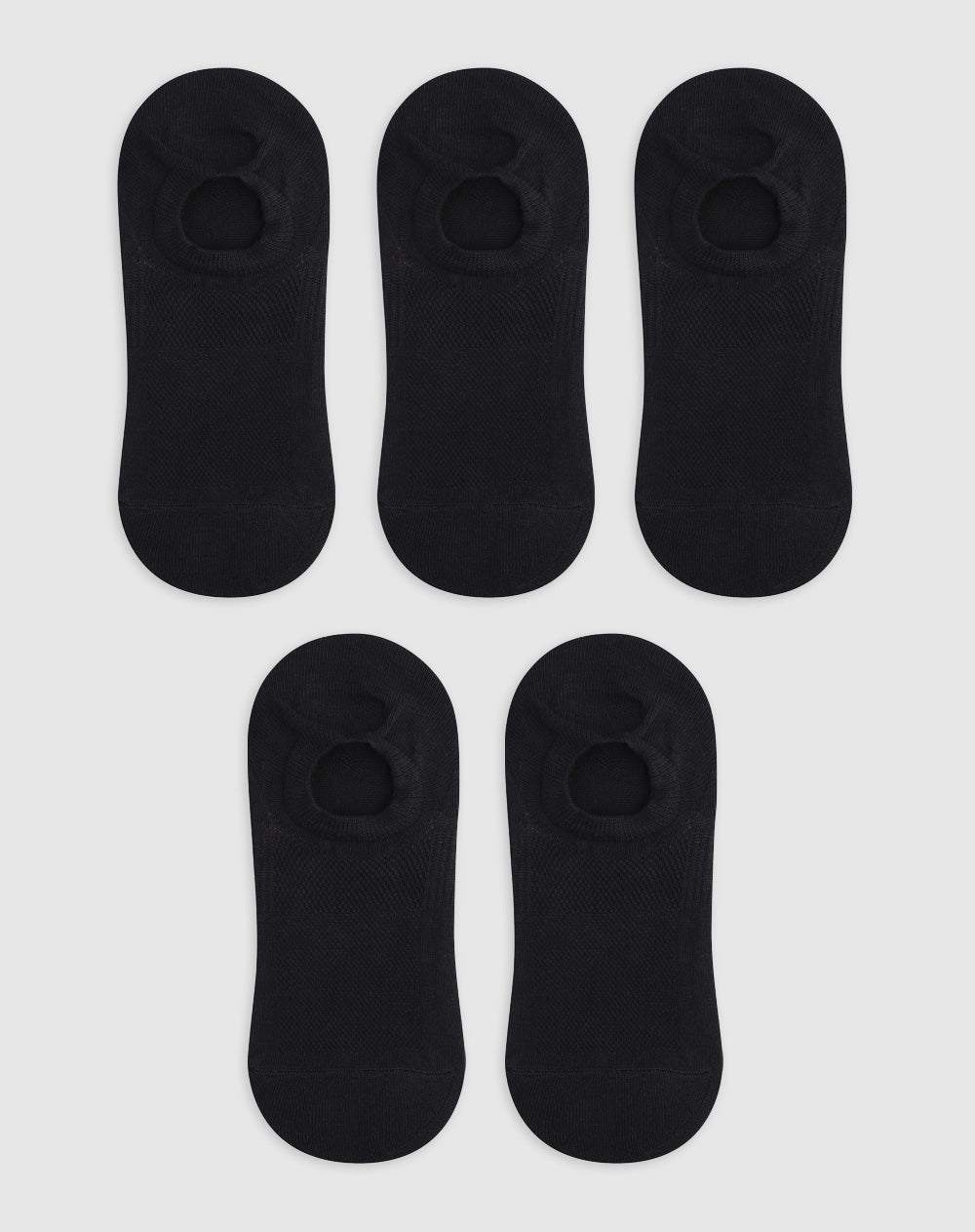 Medias deportivas hombre tobillera corta algodón pack x5 negro