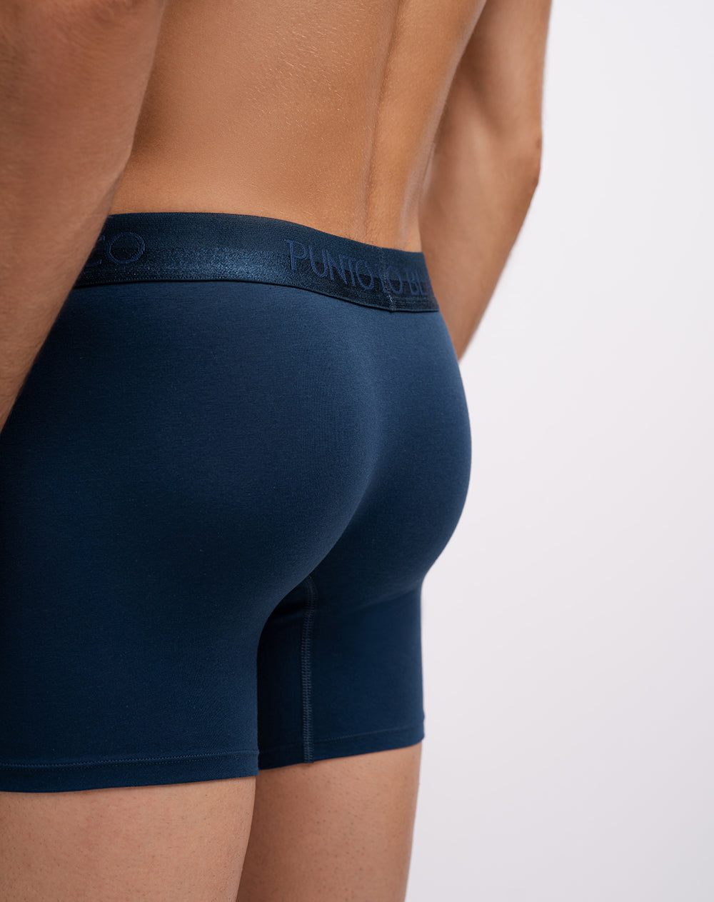 Bóxer medio panel reloj de arena azul