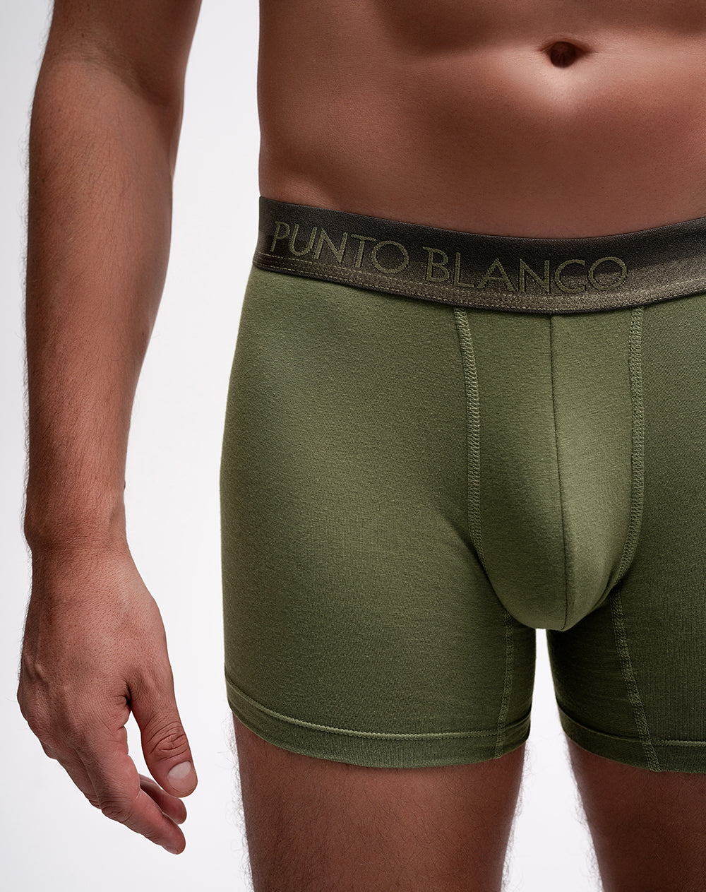 Bóxer medio panel reloj de arena verde