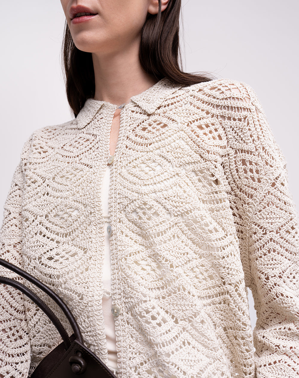 Suéter en crochet habana mujer