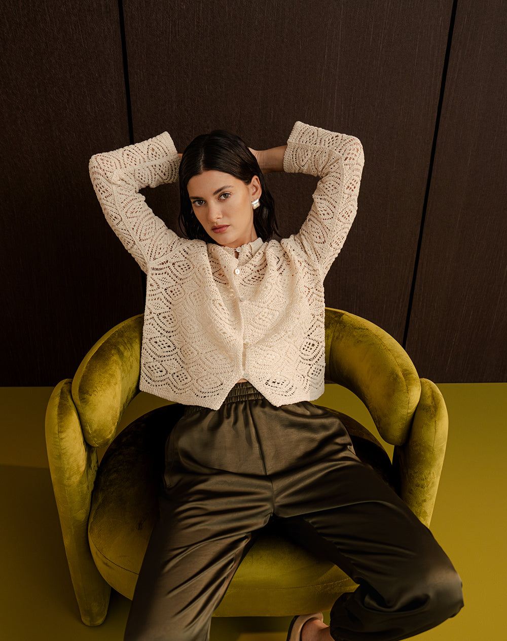 Suéter en crochet habana mujer