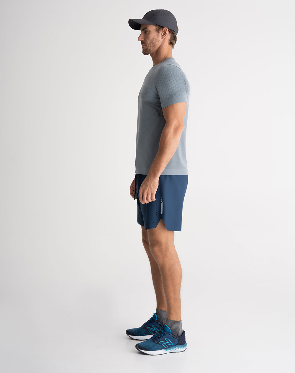 Pantaloneta deportiva ciclista interno azul hombre