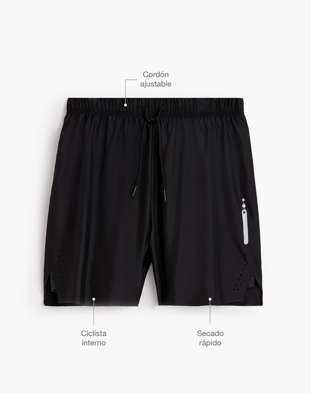 Pantaloneta deportiva ciclista interno negra hombre