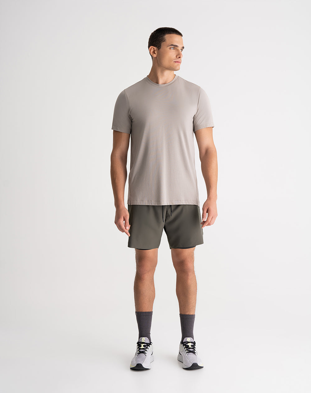 Pantaloneta deportiva ciclista interno negra verde hombre