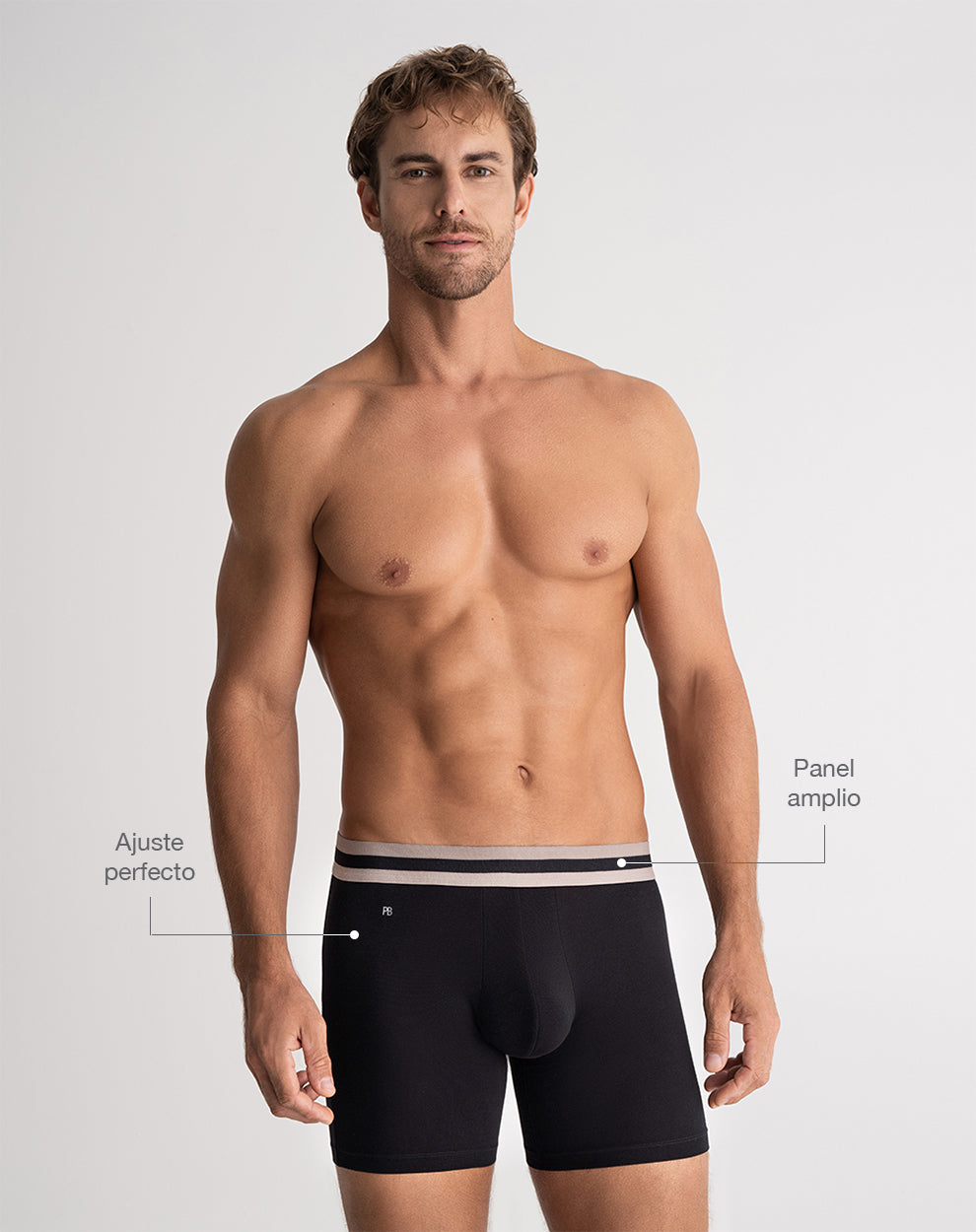 Bóxer medio panel amplio x3unds surtido