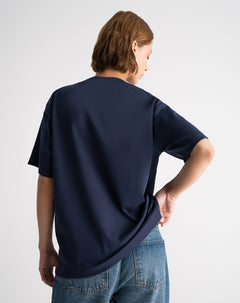 Camiseta oversize algodón azul mujer