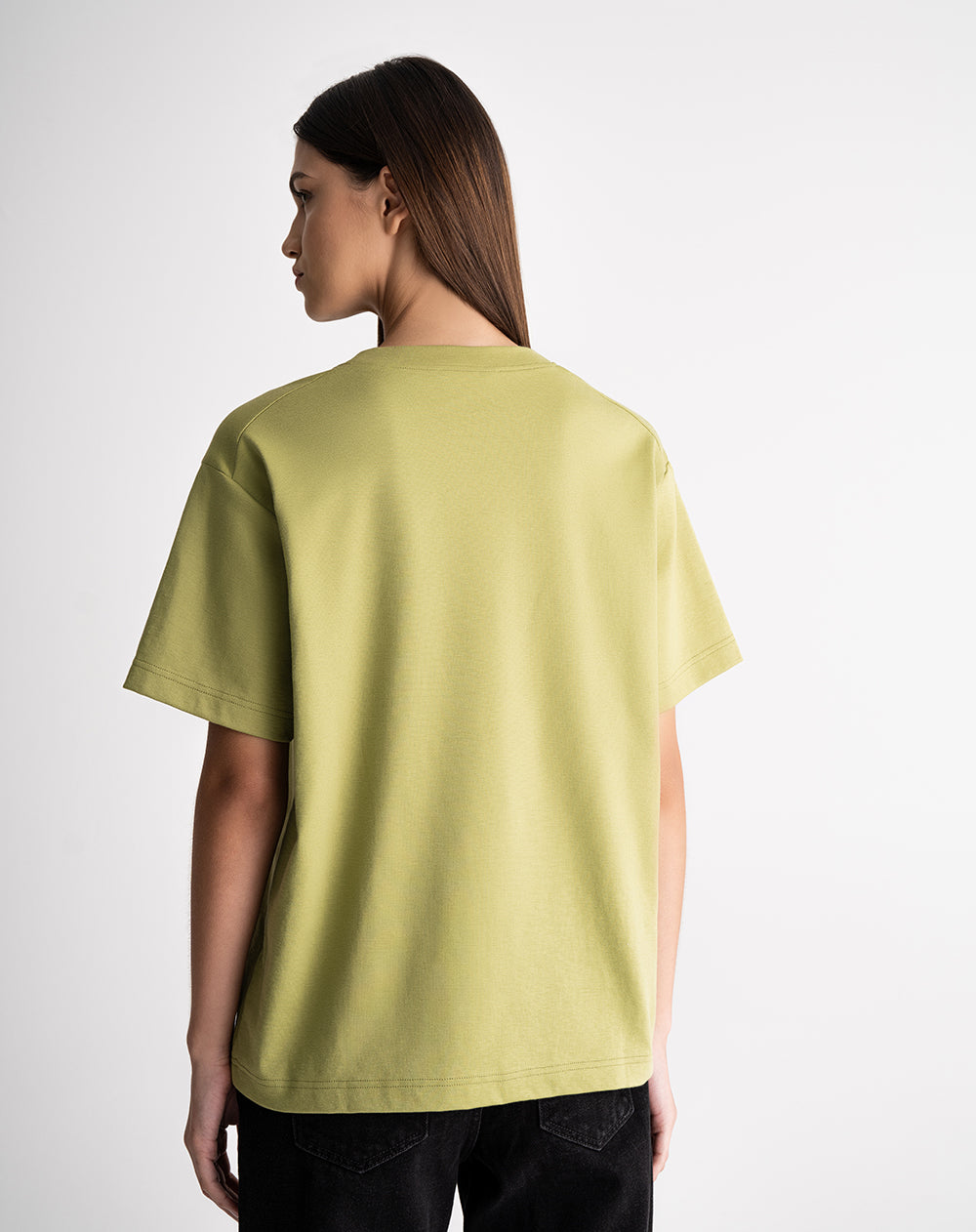 Camiseta oversize algodón verde mujer