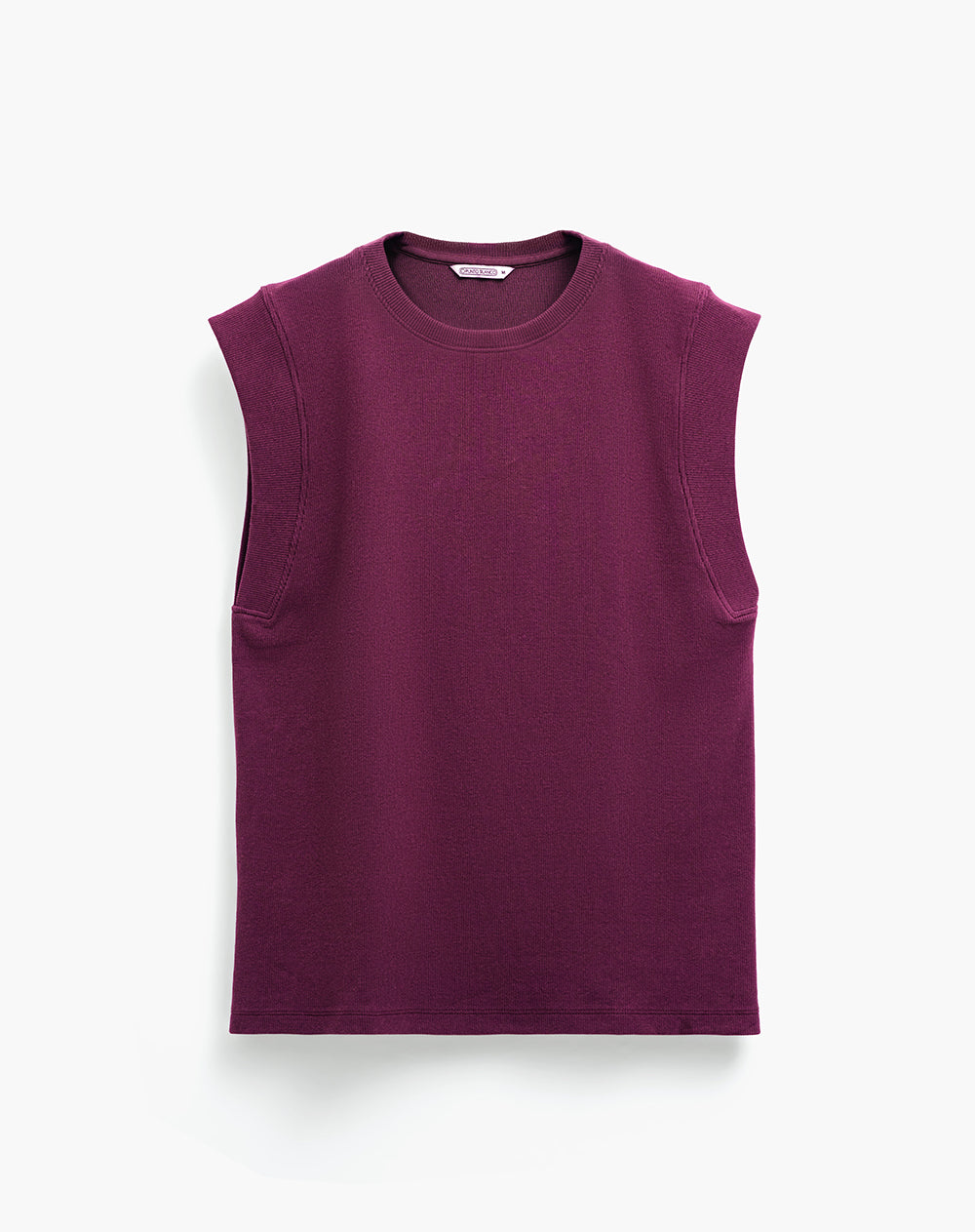Camiseta slim tejido de punto vinotinto mujer