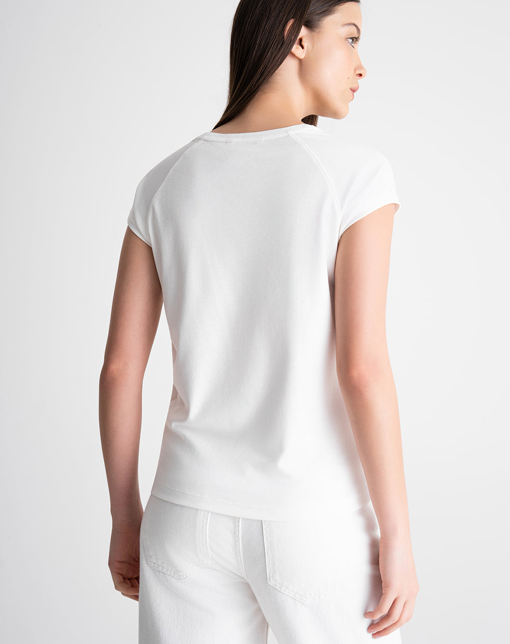 Camiseta slim fit manga corta blanca