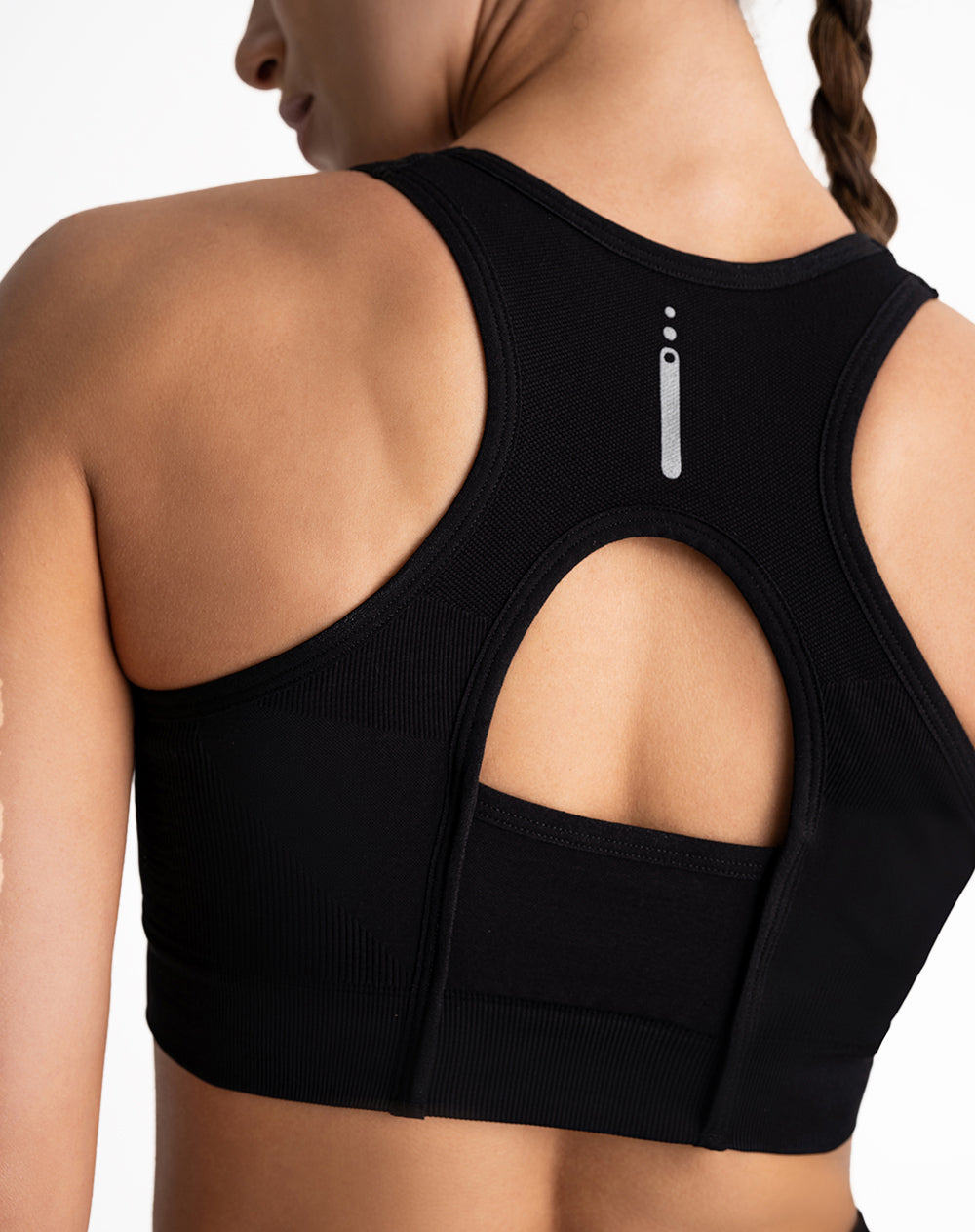 Top deportivo soporte alto seamless control humedad negro