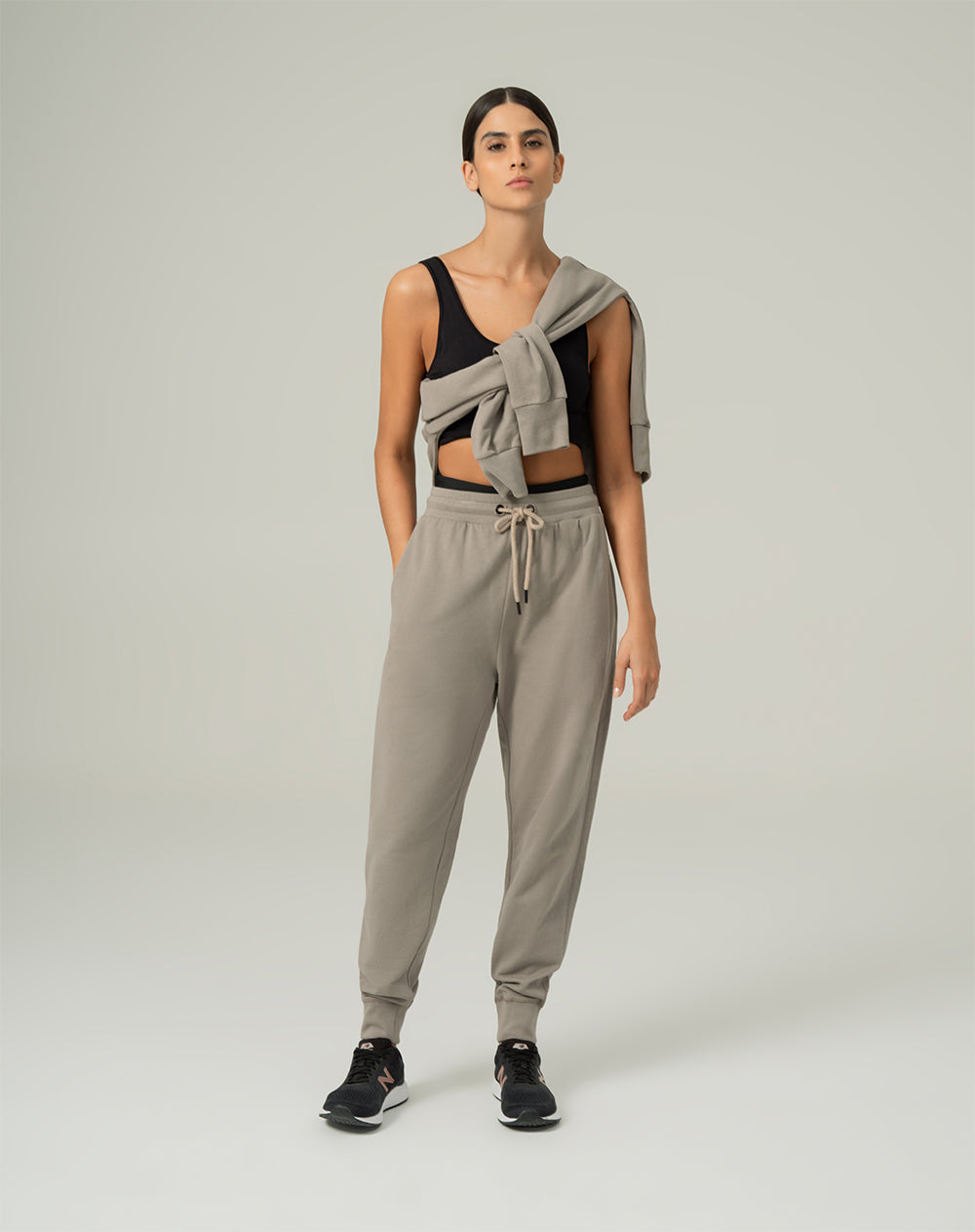 Jogger algodón cáfe mujer