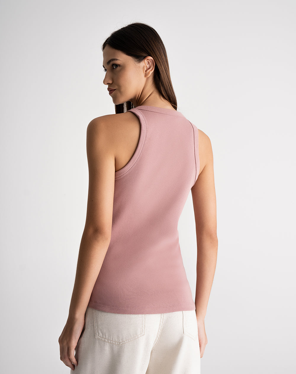 Camiseta esqueleto ajustada algodón rosa mujer
