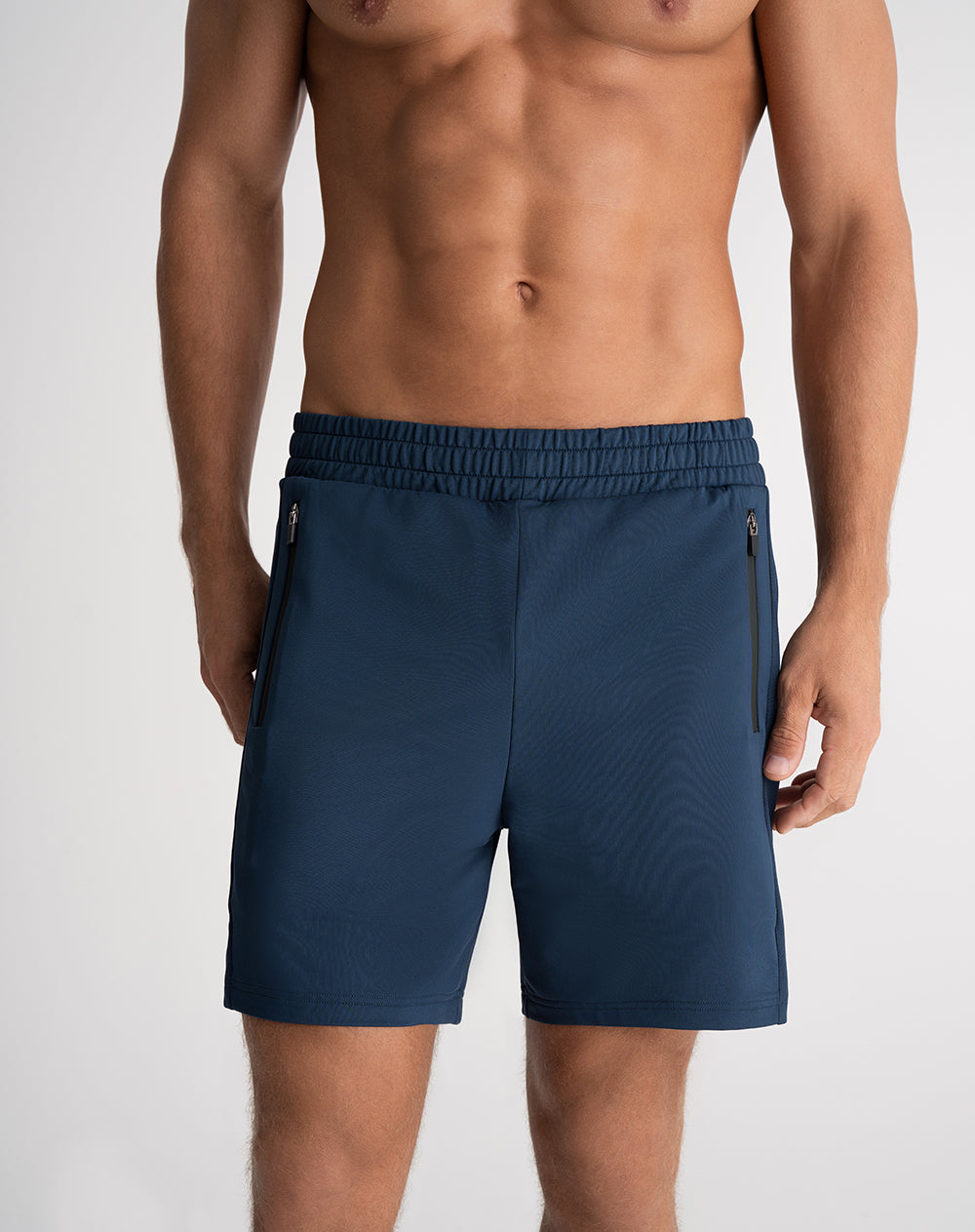 Pantaloneta deportiva control humedad azul hombre