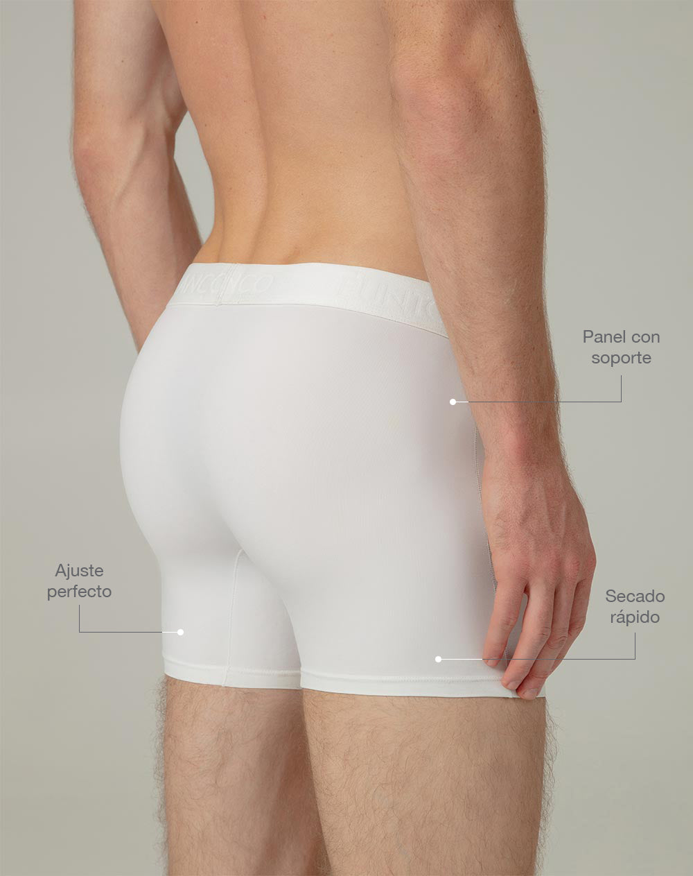 Bóxer deportivo medio microfibra x3unds blanco