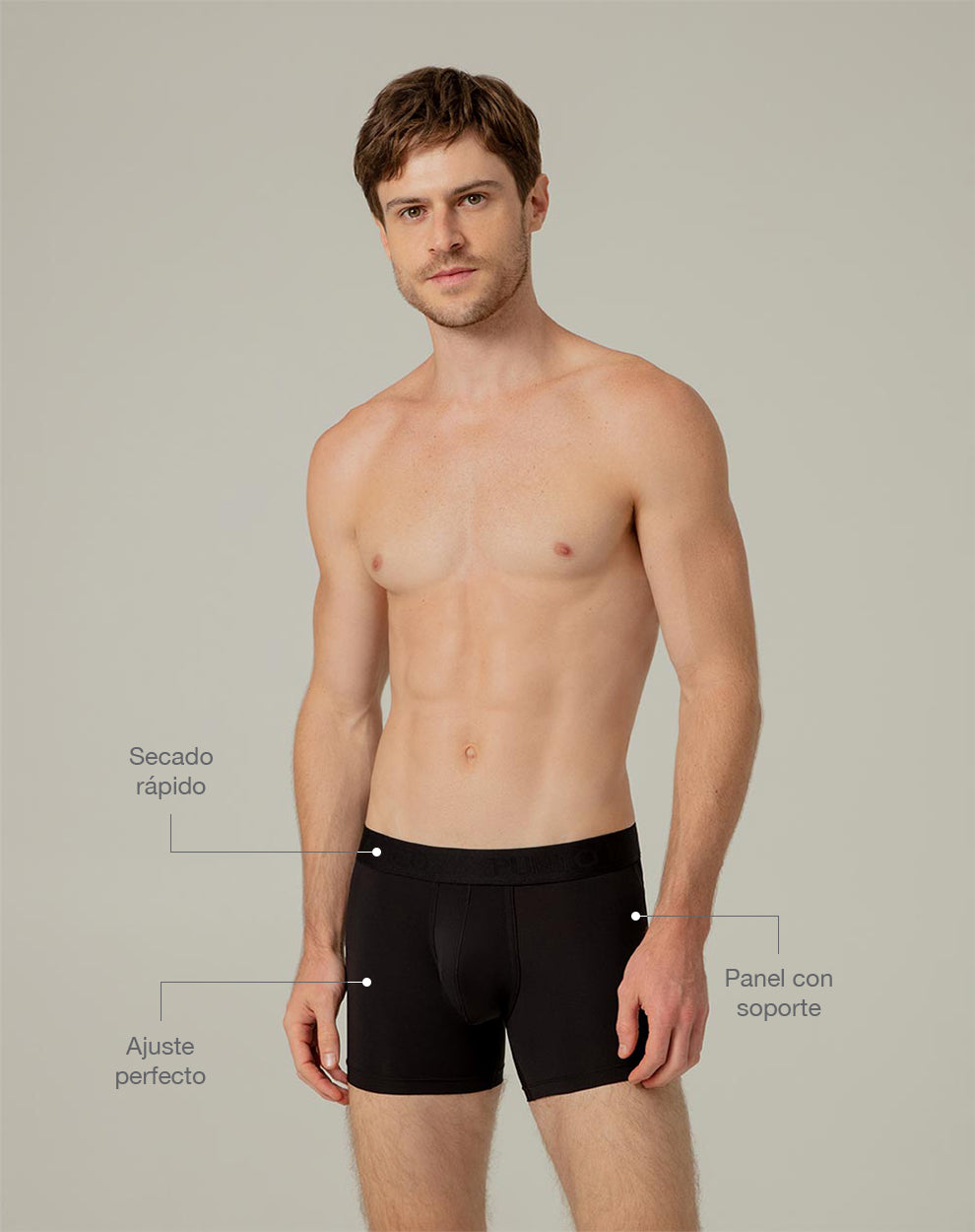 Bóxer deportivo medio microfibra x3unds surtido