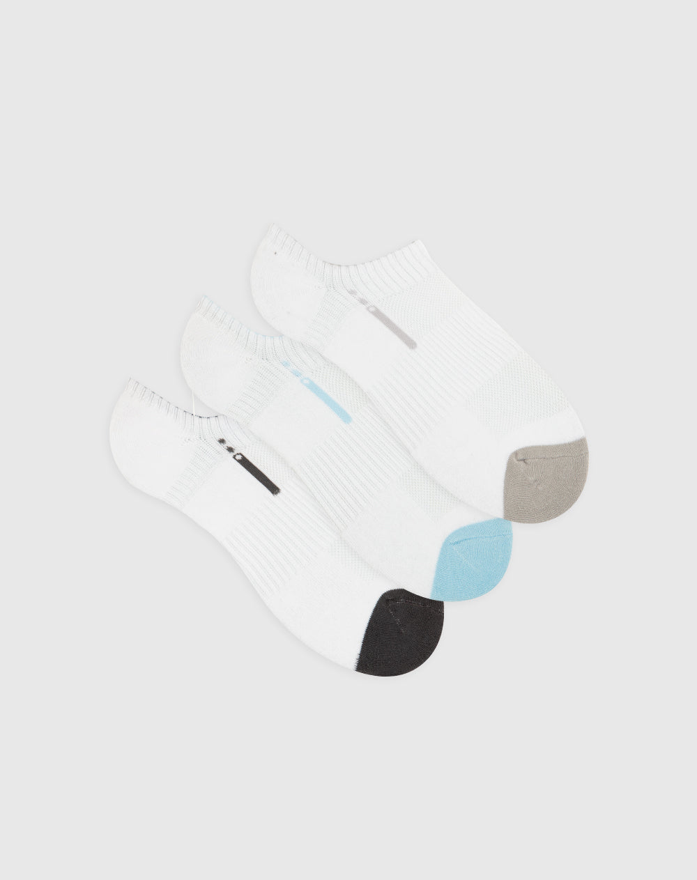 Medias deportivas mujer tobillera corta acolchada pack x3 blanco