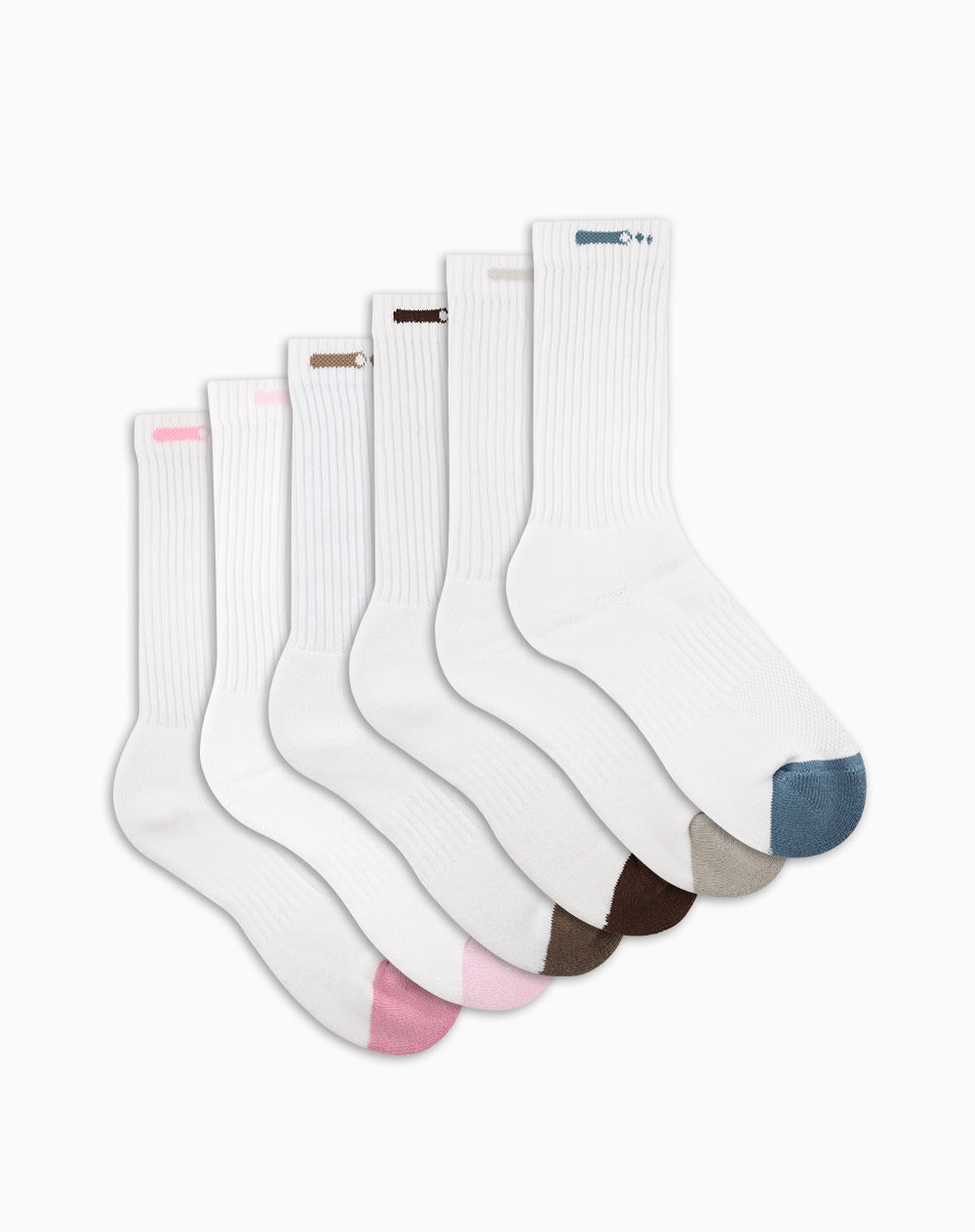 Medias deportivas mujer largas algodón pack x6 surtido