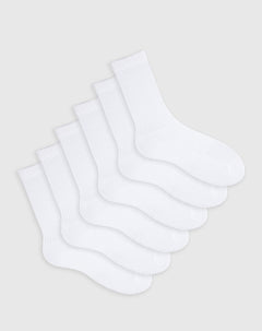 Medias deportivas unisex largas en algodón pack x6unds blancas
