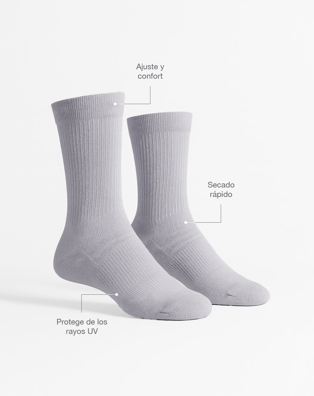 Medias deportivas unisex largas ciclismo grises