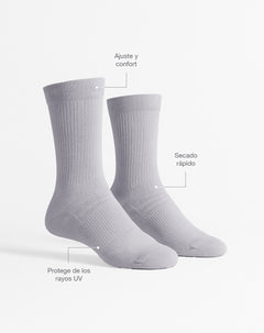 Medias deportivas unisex largas ciclismo grises