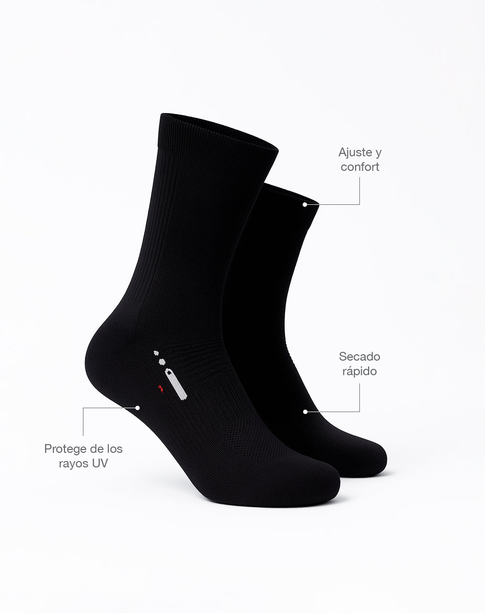 Medias deportivas unisex largas ciclismo negras