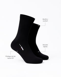 Medias deportivas unisex largas ciclismo negras