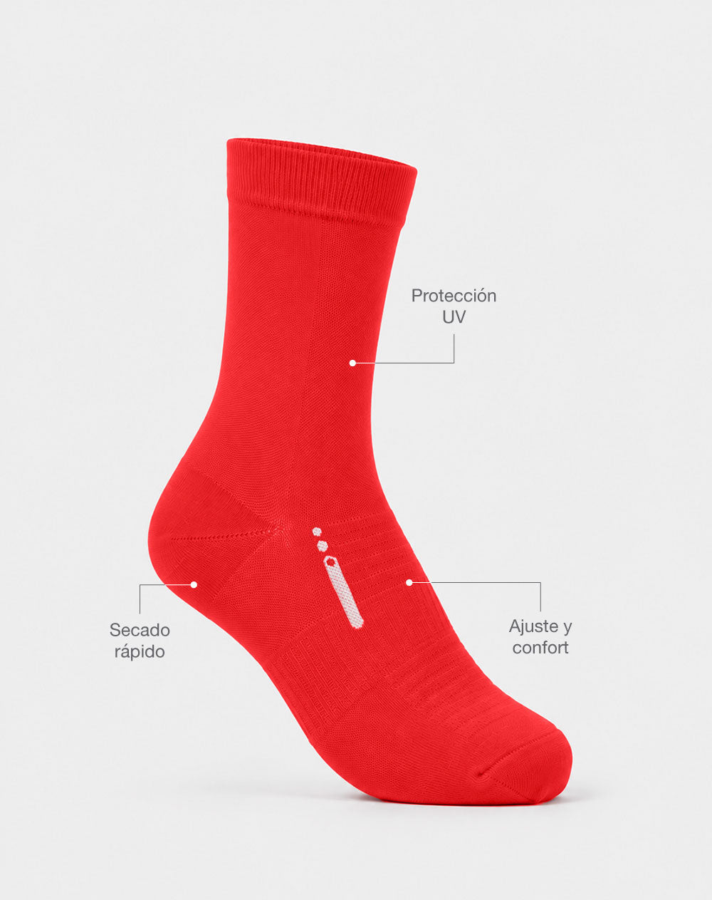 Medias deportivas unisex largas ciclismo roja