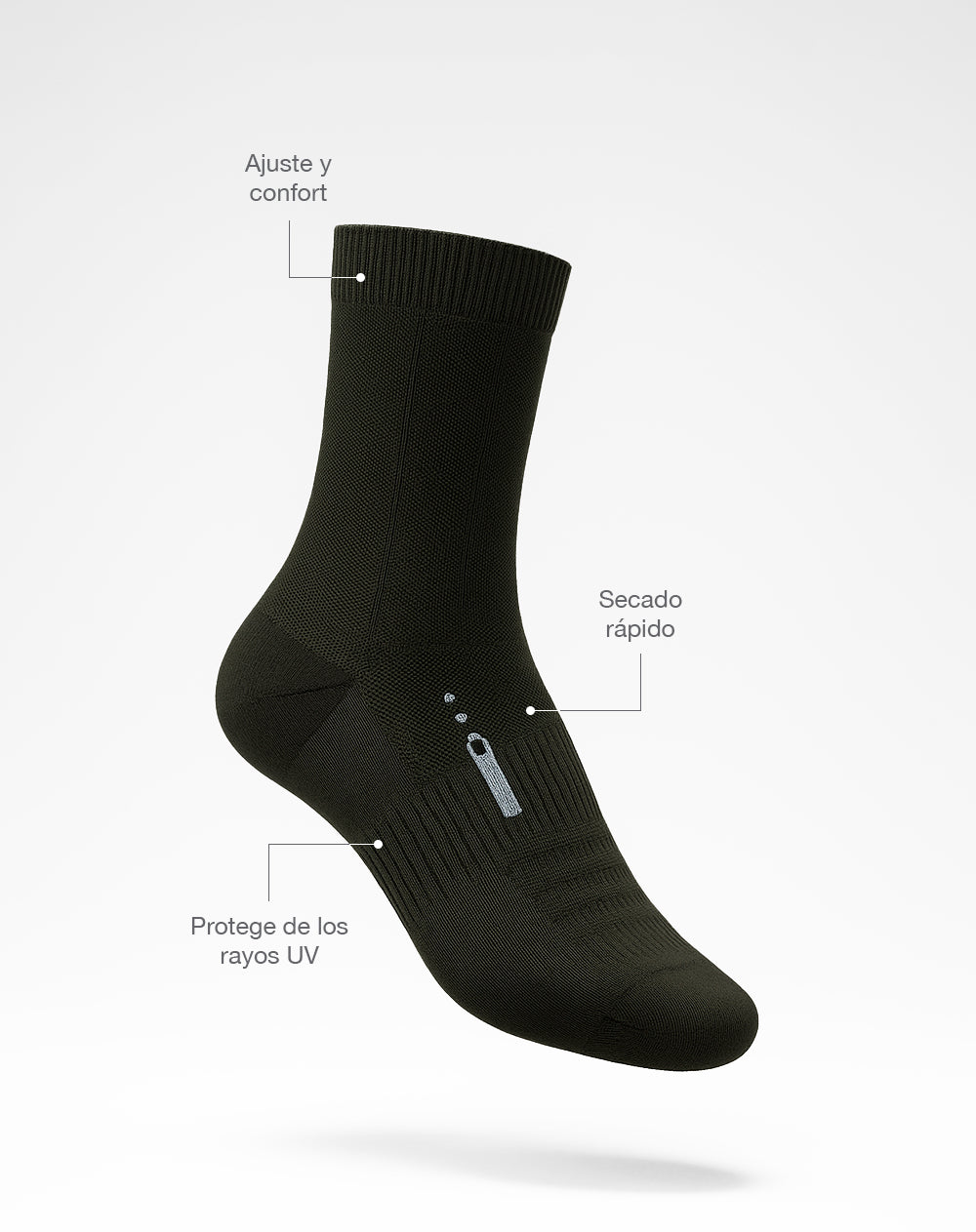 Medias deportivas unisex largas secado rápido verdes