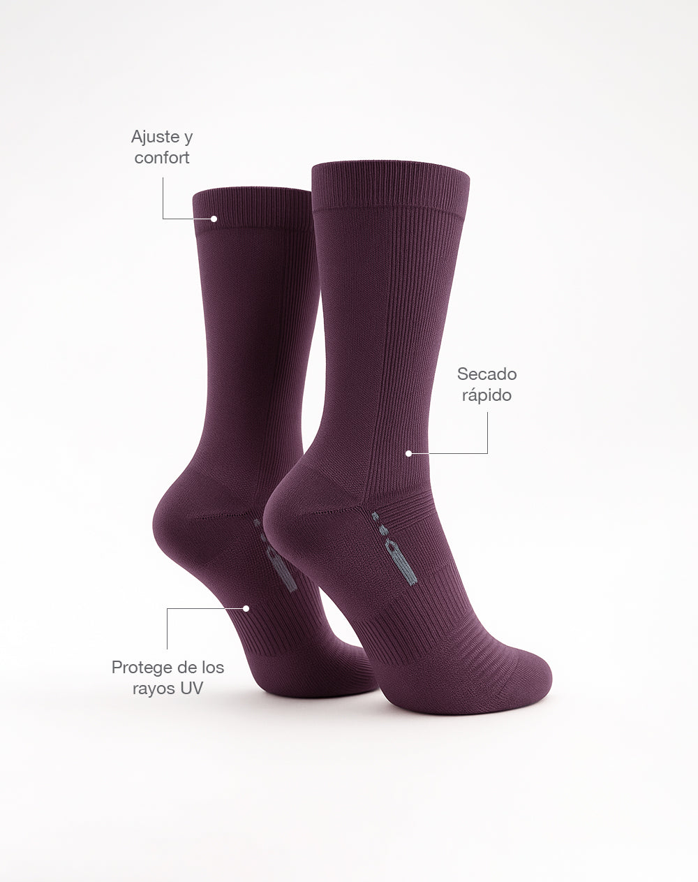 Medias deportivas unisex largas secado rápido vinotinto