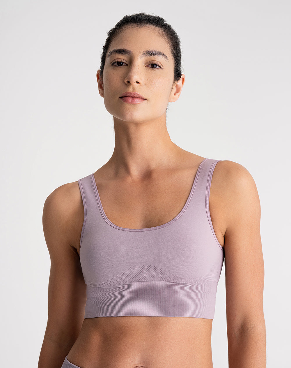 Top deportivo soporte alto seamless antibacterial morado