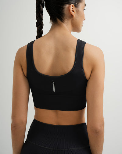 Top deportivo soporte alto seamless antibacterial negro