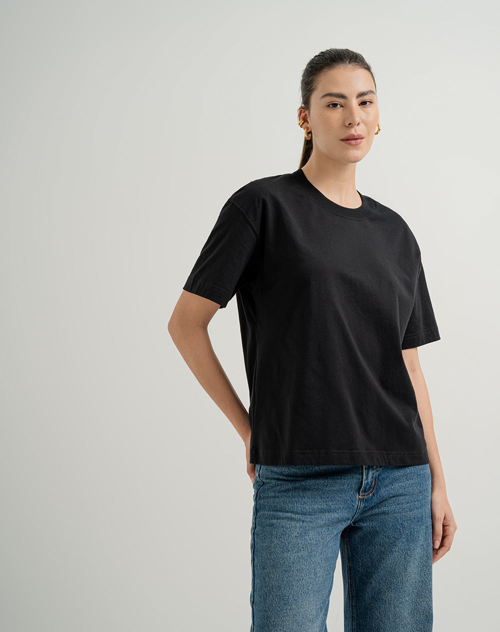 Jeans Playera Negra Mujer Playera Negra Mujer Camiseta Negra Chica