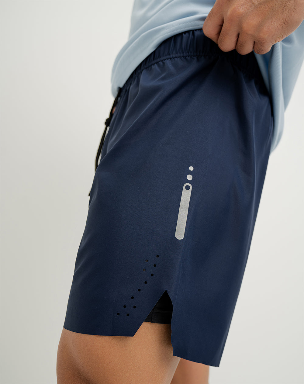 Pantaloneta deportiva ciclista interno azul oscura hombre