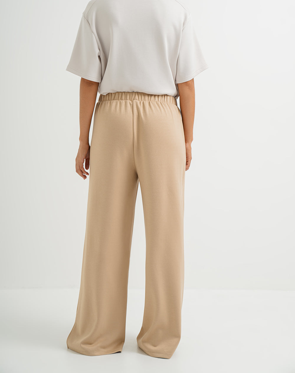 Pantalón tiro alto caramelo mujer