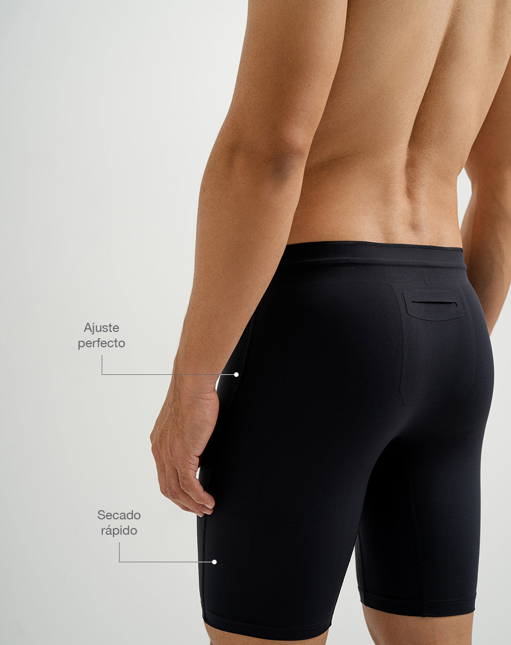 Pantaloneta tipo ciclista negra hombre