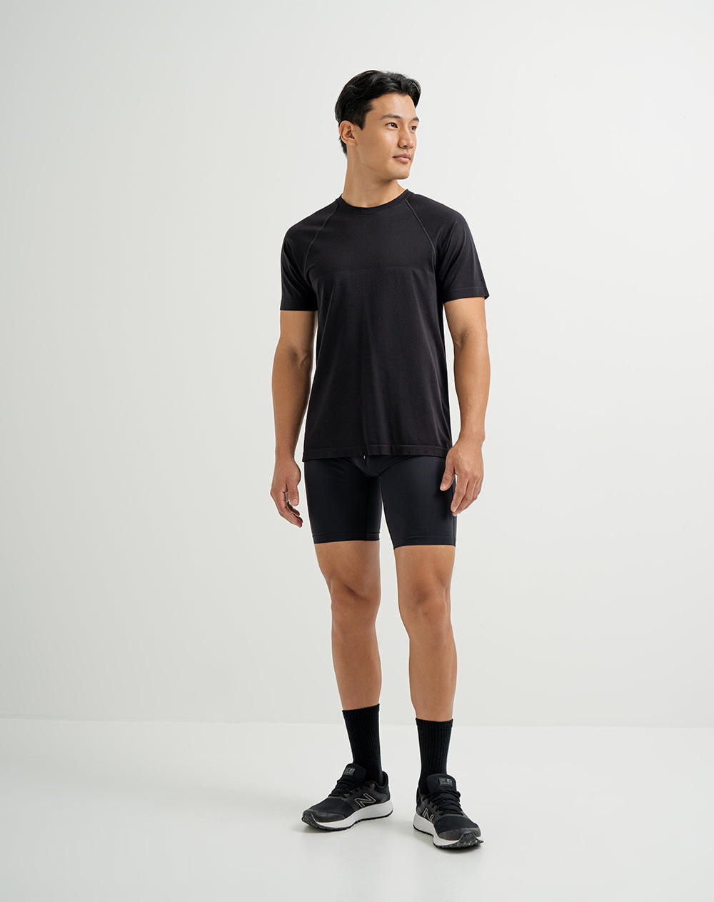 Pantaloneta tipo ciclista negra hombre