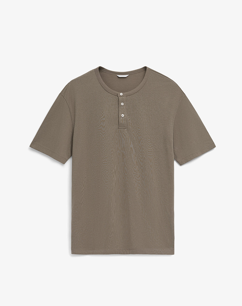 Camiseta regular manga corta café hombre
