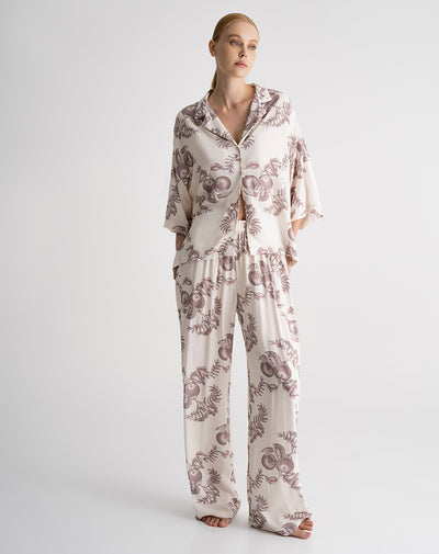 Camisa + pantalón de pijama mujer estampado