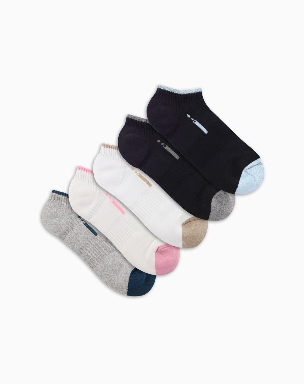 Medias deportivas mujer tobillera corta pack x5 surtido