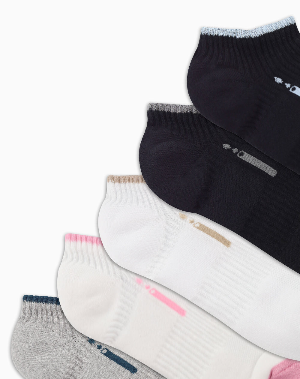 Medias deportivas mujer tobillera corta pack x5 surtido