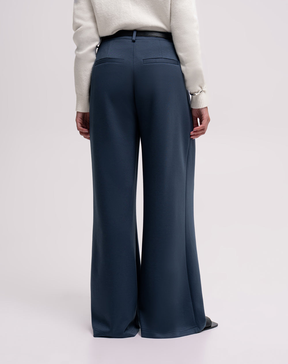 Jean wide leg tiro alto azul mujer