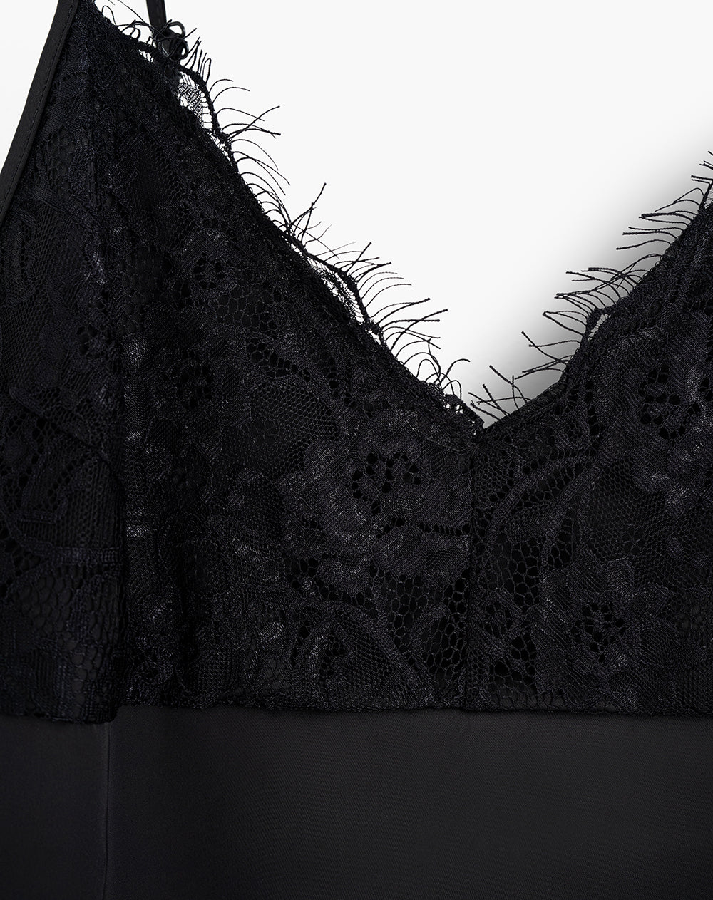 Blusa + falda satín negro mujer