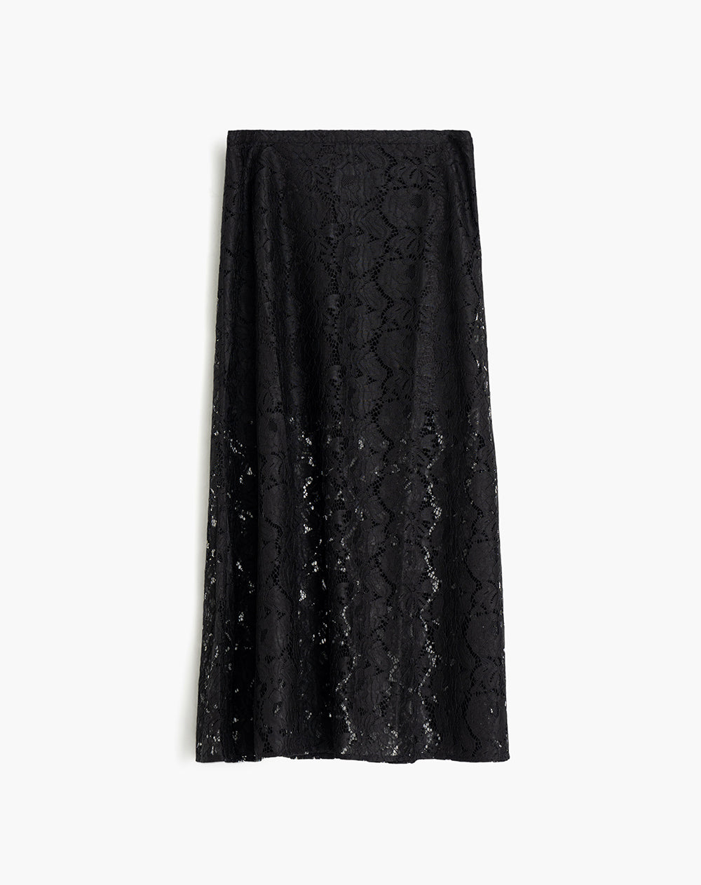 Falda larga tiro alto negra