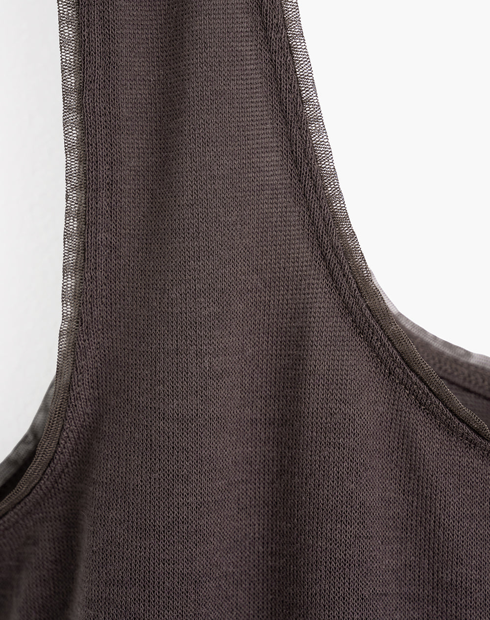 Camiseta esqueleto tejido de punto café mujer