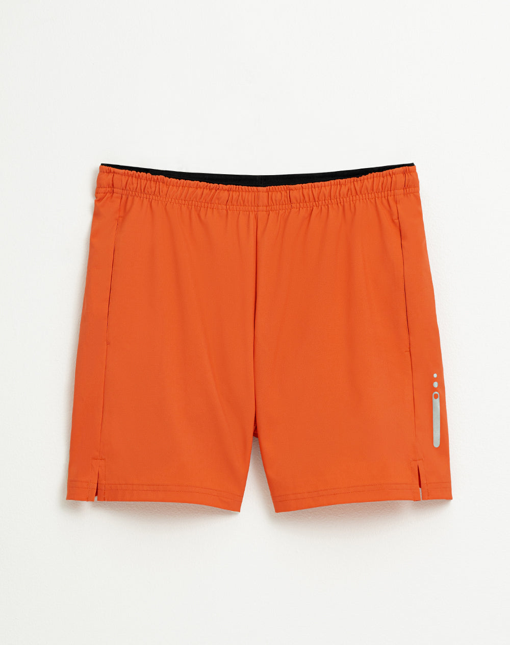 Pantaloneta deportiva malla interna naranja hombre