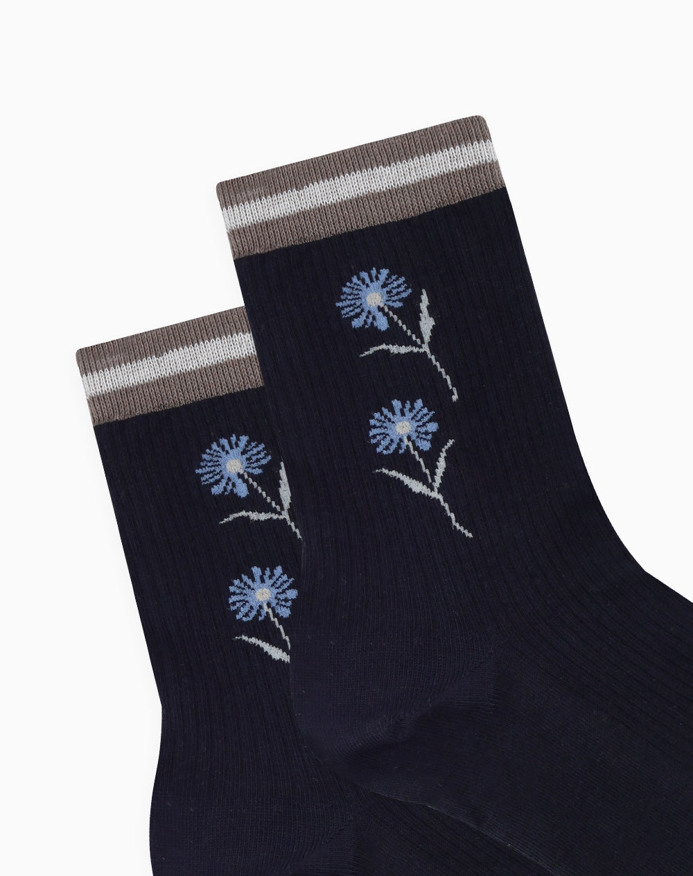 Medias mujer largas flores azules