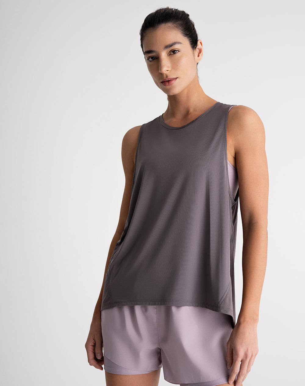 Camiseta esqueleto deportiva control humedad gris mujer