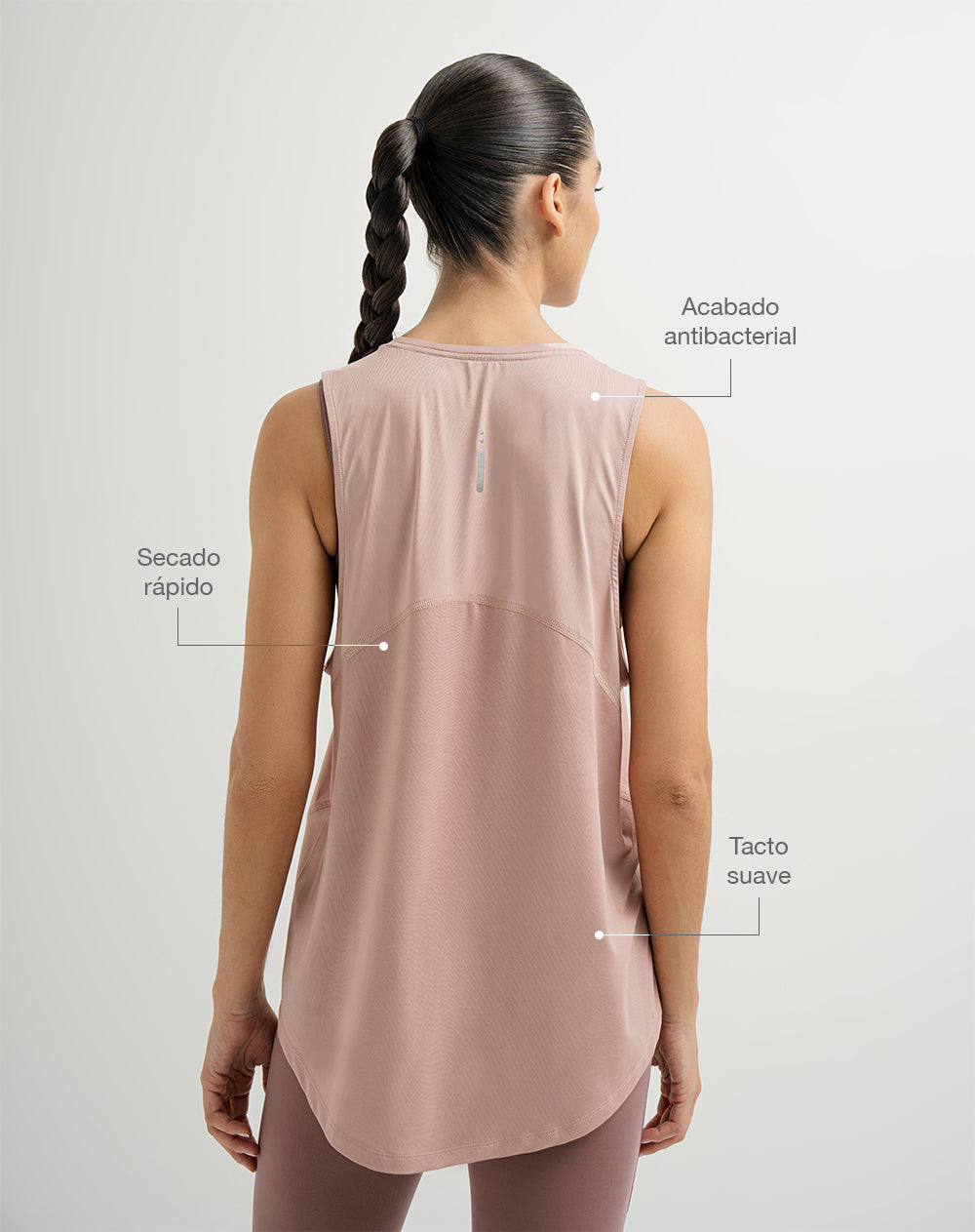 Camiseta esqueleto deportiva mujer control humedad palo rosa